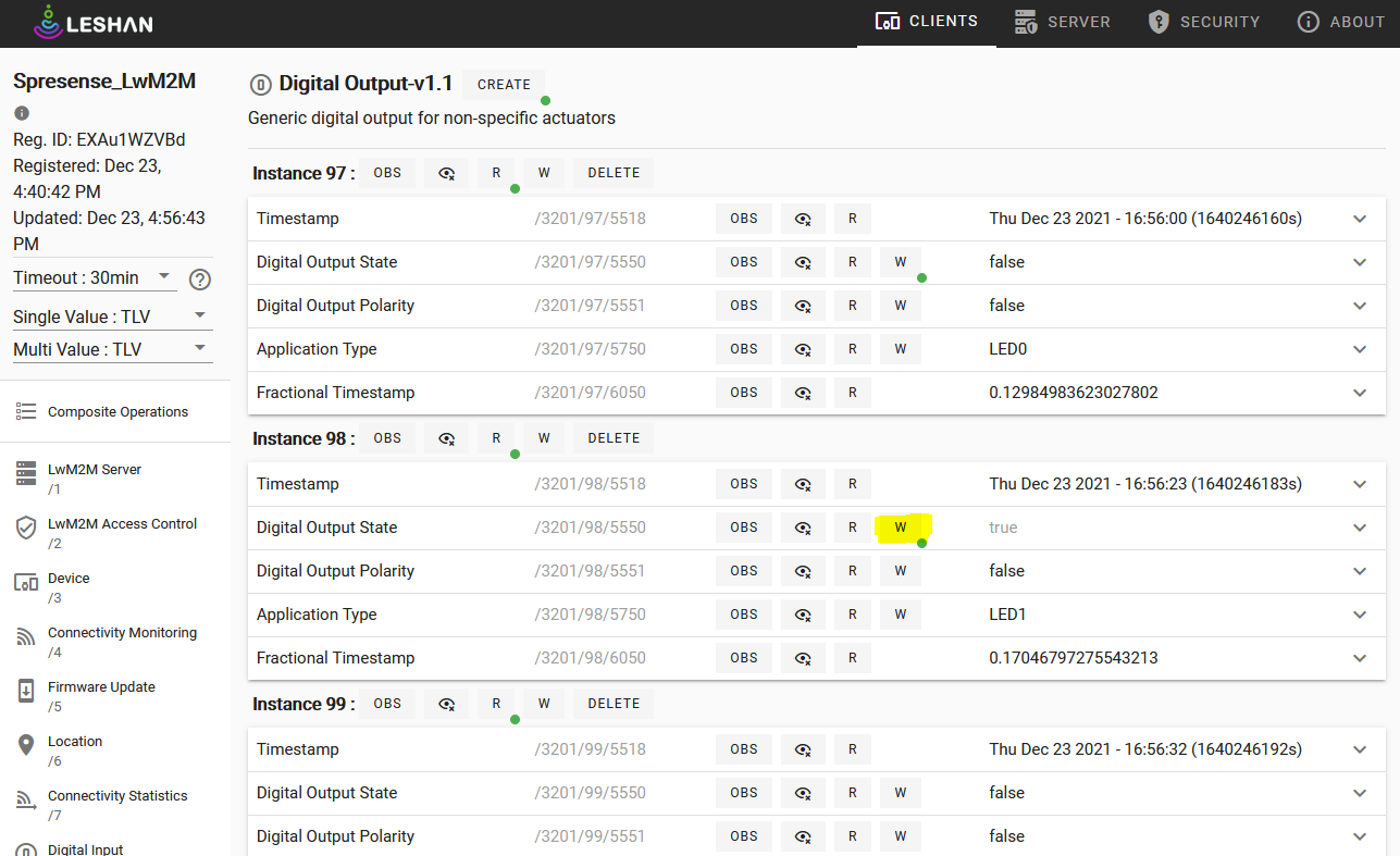 tutorial lte lwm2m leshan led