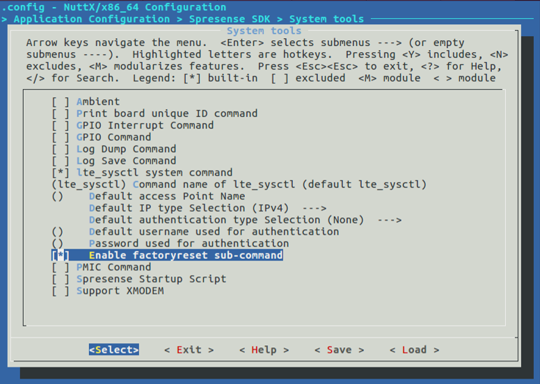 tutorial system lte sysctl factoryreset