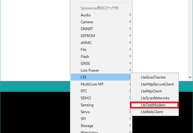 arduino lte examples testmodem1