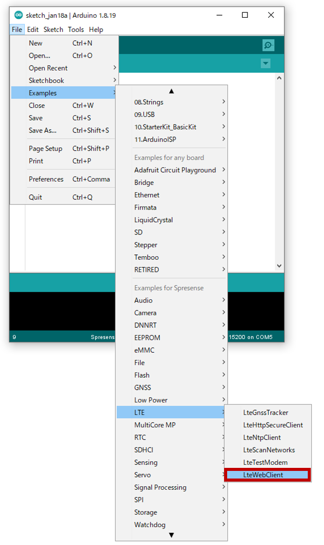 arduino lte examples webclient1 en