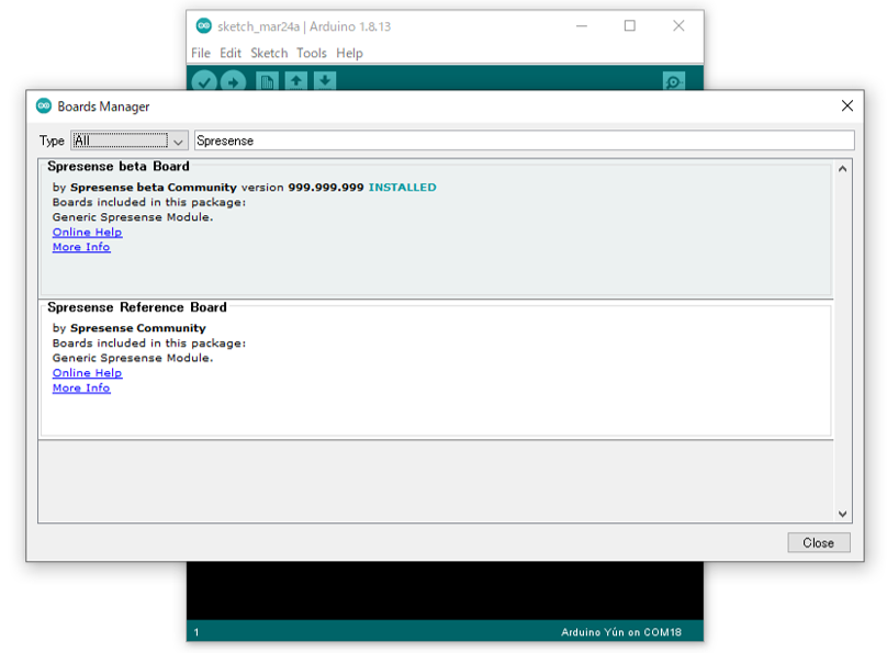 Spresense Arduino Library Getting Started Guide