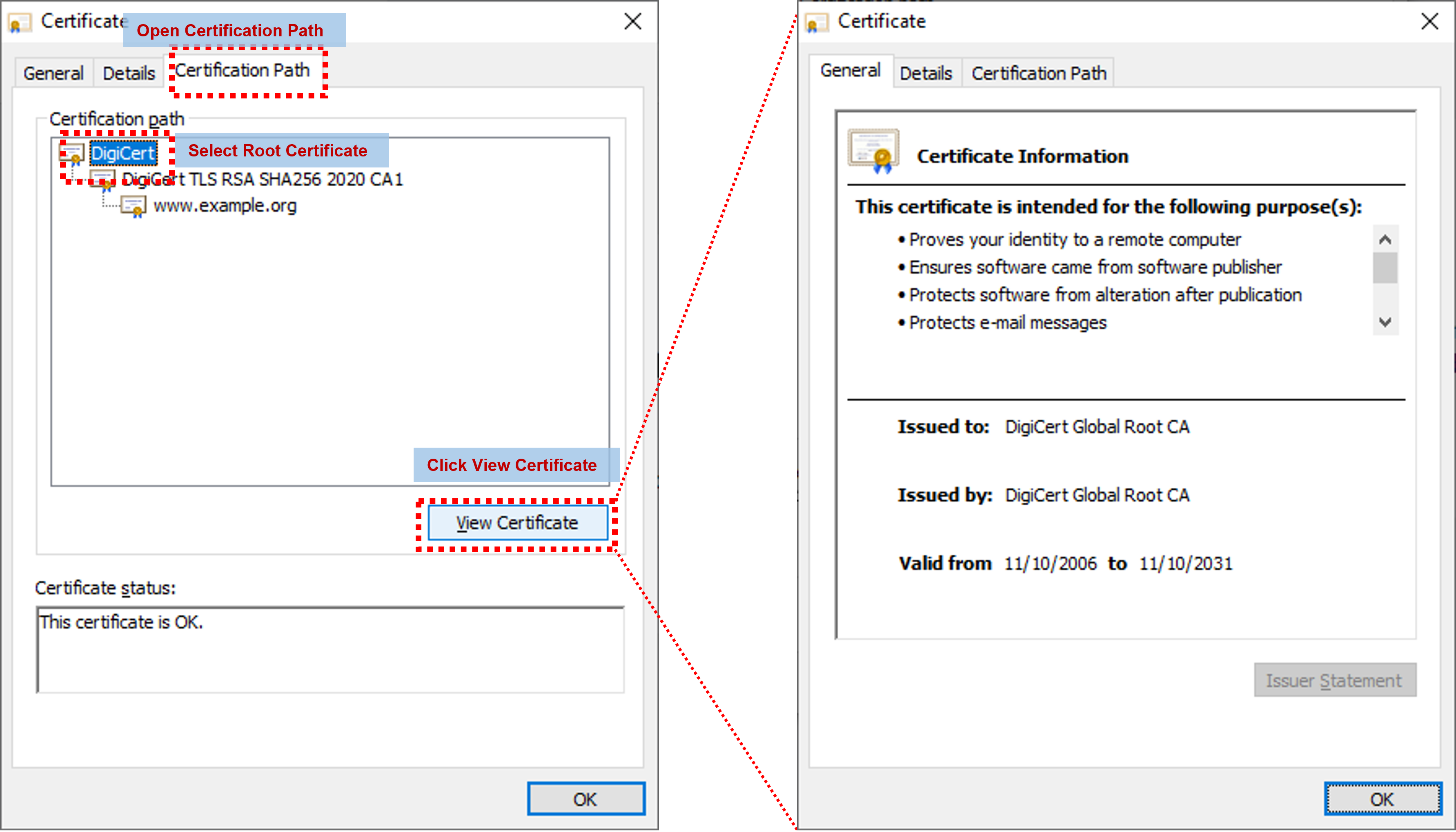 tutorial lte tls root certification view en
