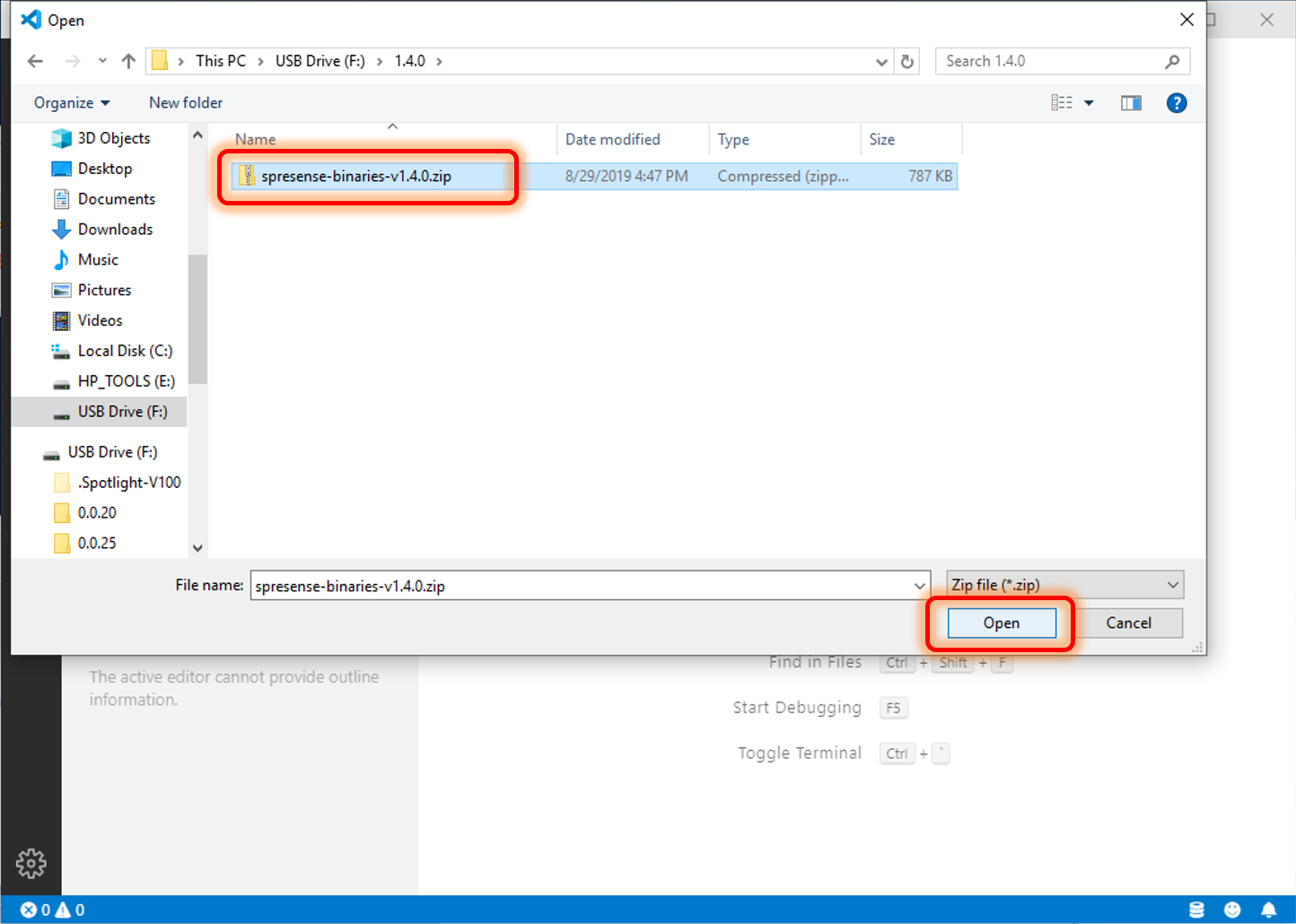 vscode bootloader zip open en