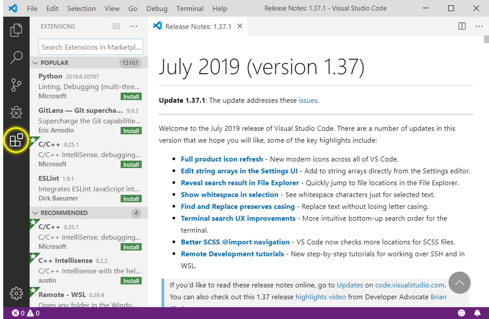 VS Code拡張機能画面