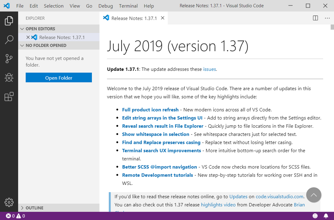 vscode vscode installed en